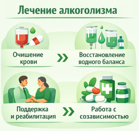 лечение алкоголизма в Микуне этапы